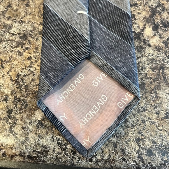 Givenchy VINTAGE Gentlemen Paris Striped Imported Necktie Blue Gray Men Classic - Picture 3 of 8